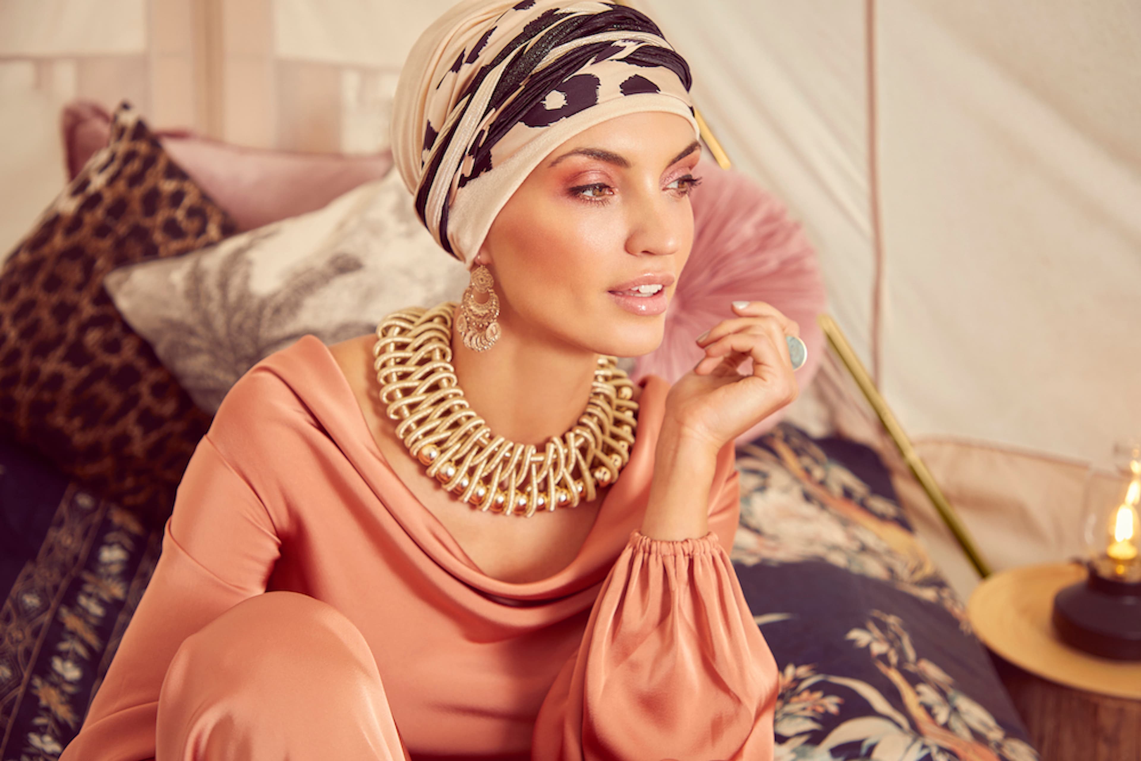Scarlett Boho Turban - Set 0788 Cream Black