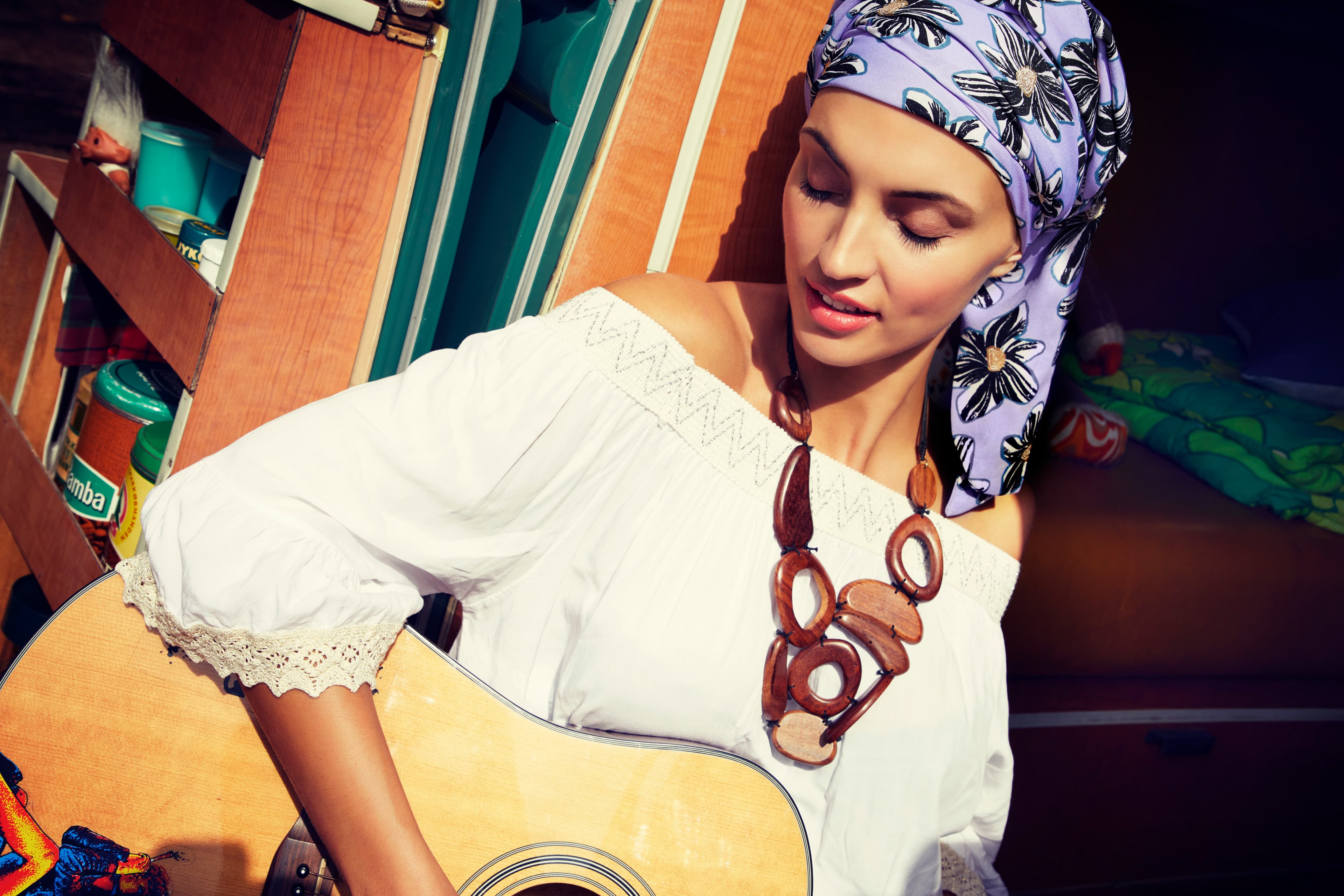 Sapphire Boho Turban - Set Zebra Flowers