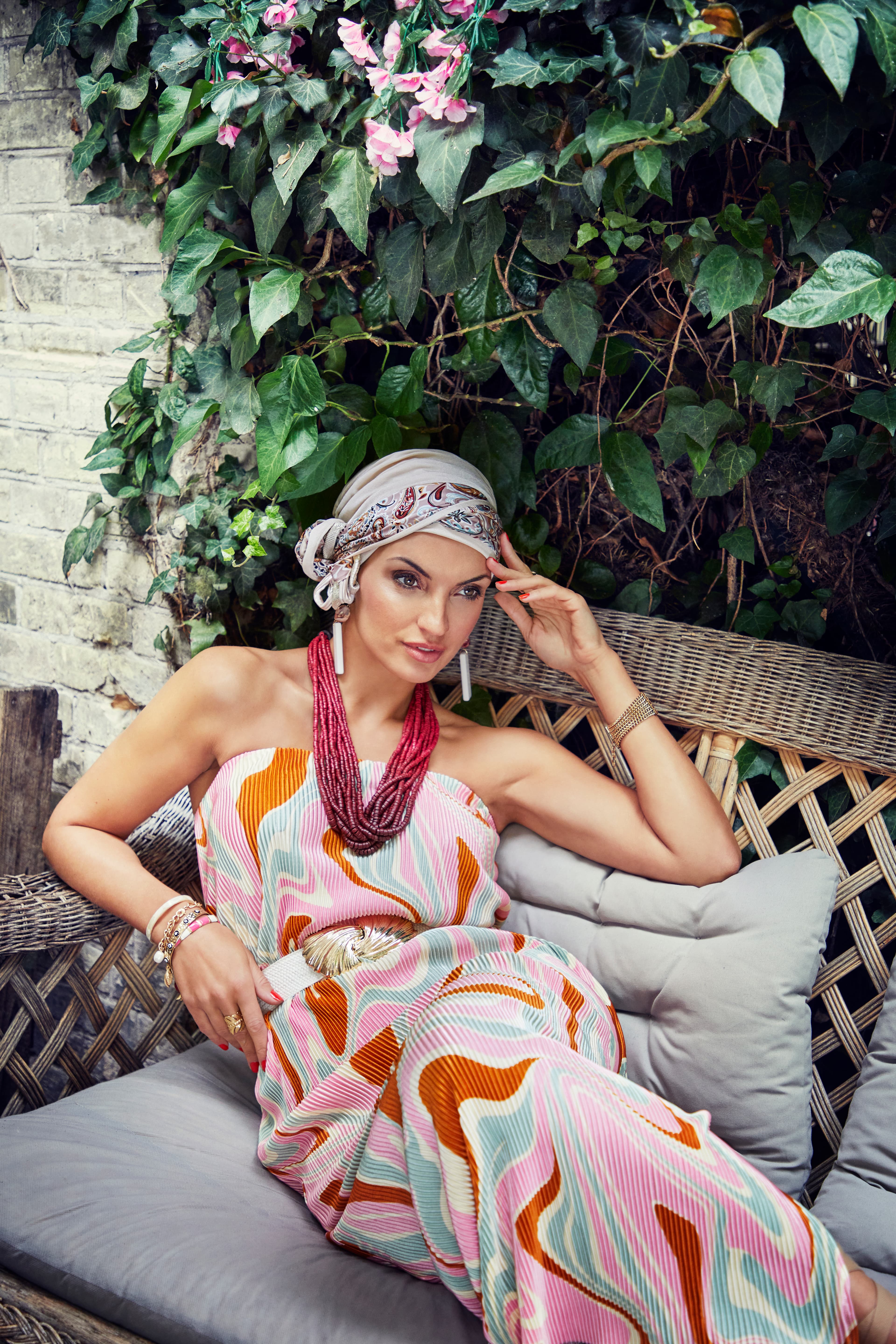 Scarlett Boho Turban - Set 3032 0862 Chalk & Rose Paisley