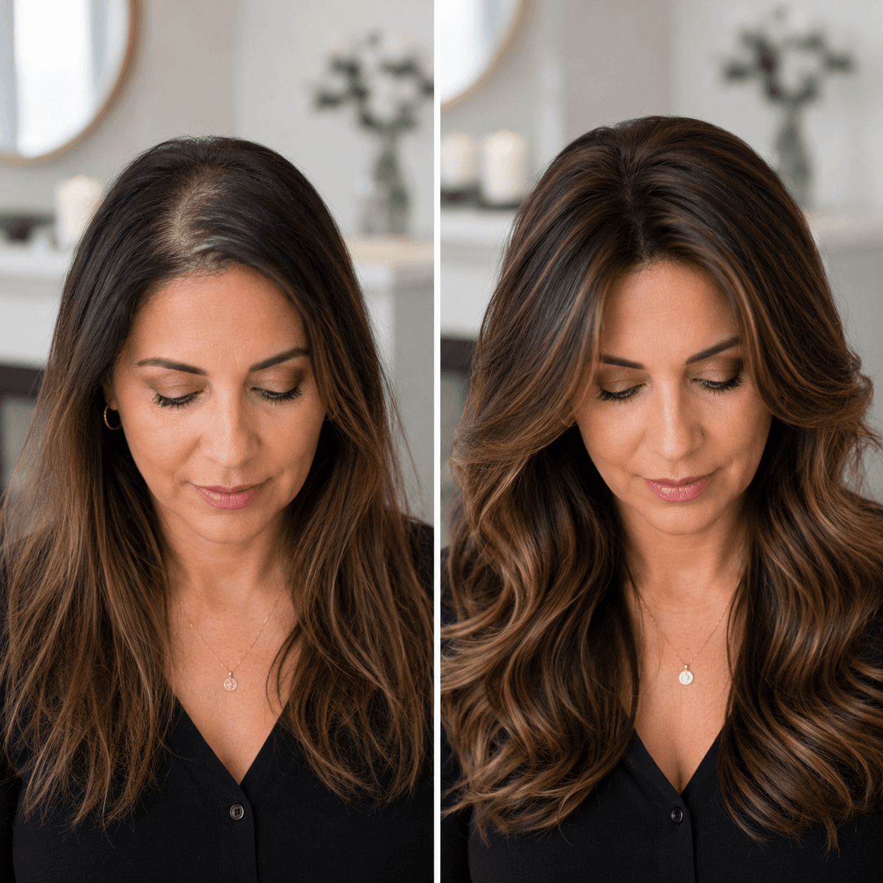 Before and After Hair Topper Transformation 1