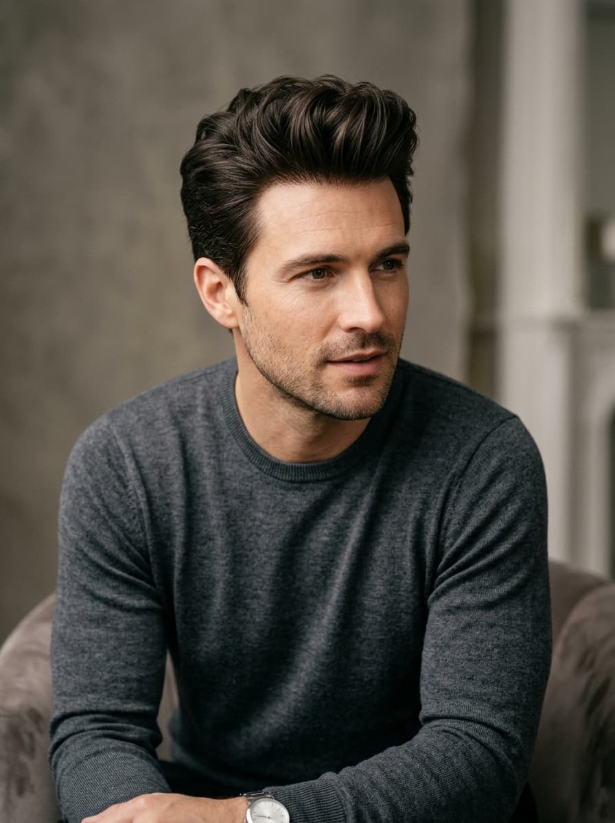 Modern Textured Quiff - Men's Hair Replacement System
