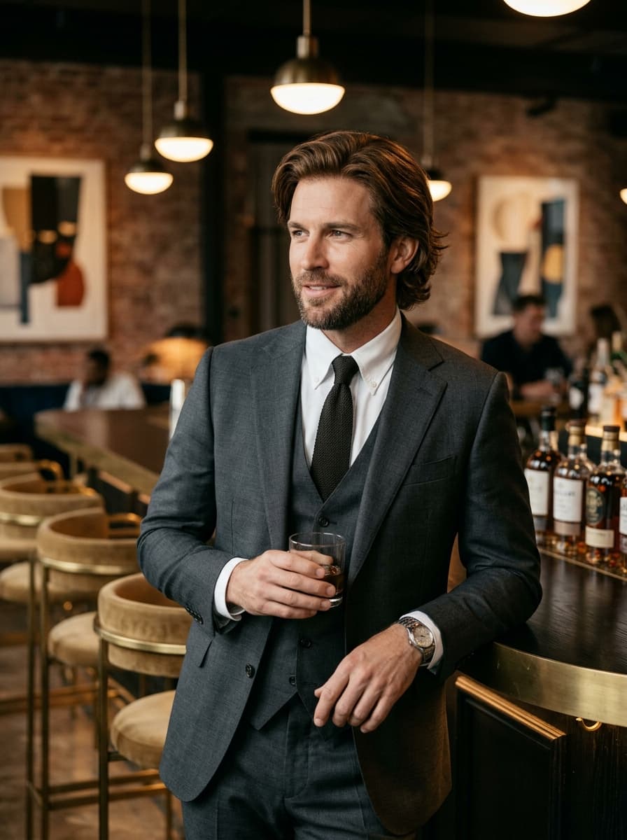 Medium Wavy Flow Silhouette - Men's Hair Replacement System