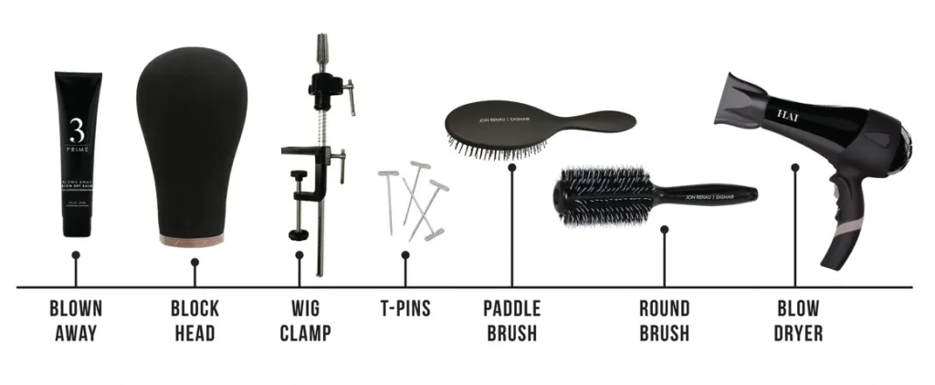 A picture of different types of hair brushes.