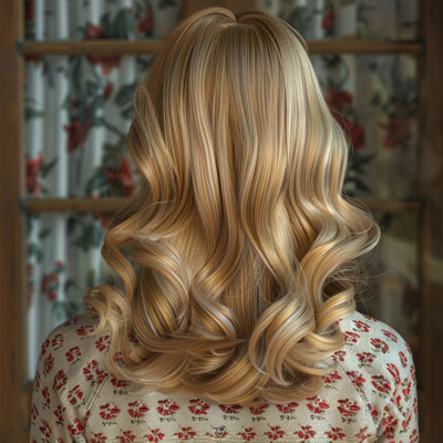 elegant-blonde-woman-with-long-curly-hair-looking-out-window